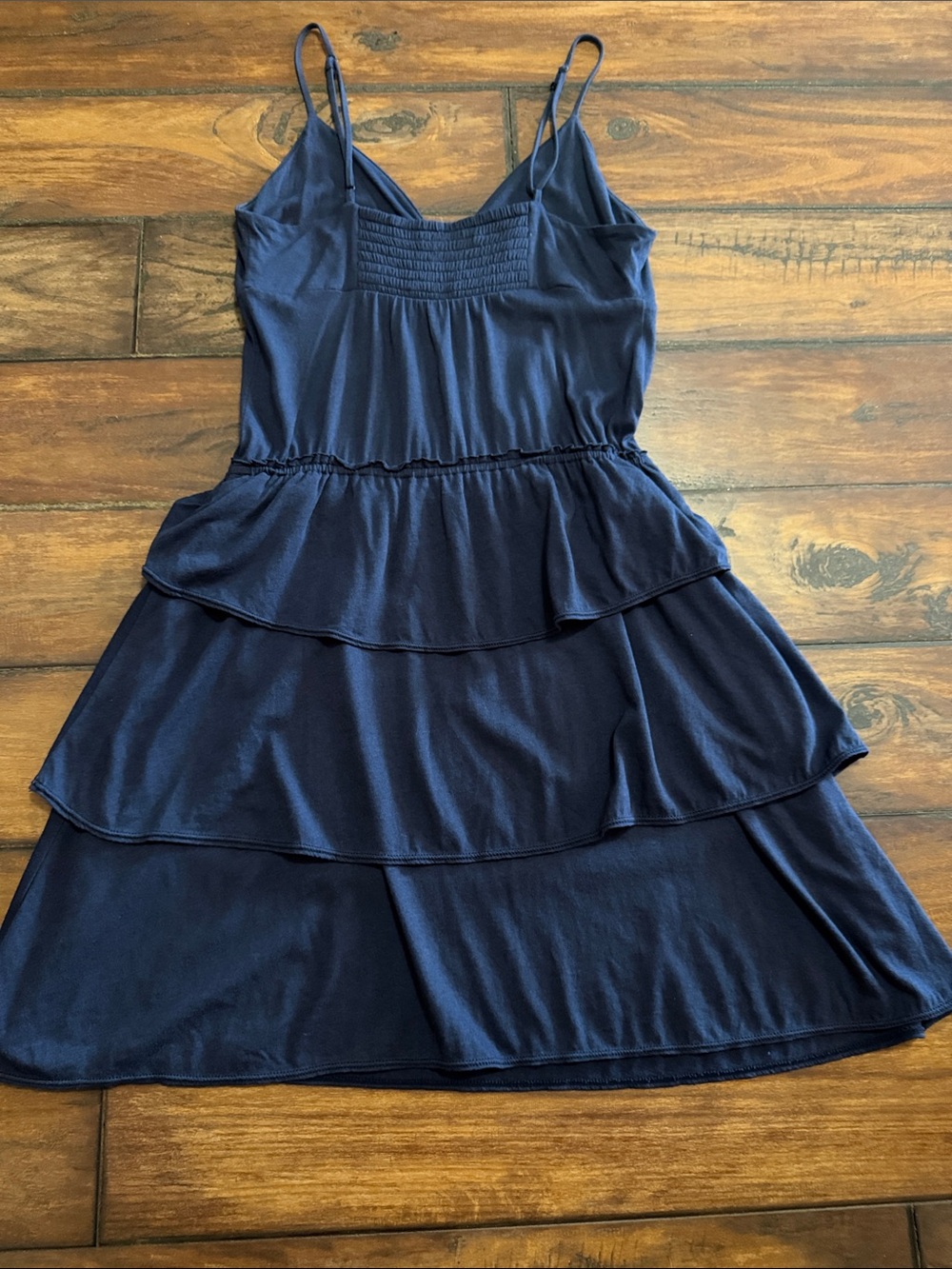 American Eagle Outfitters Navy Blue Tiered Spaghetti Strap Dress - Picture 5 of 6
